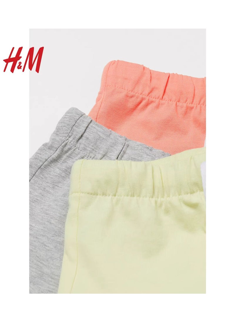 HM Children's Summer Cotton Casual Simple Elastic Waist Comfortable Casual Pants