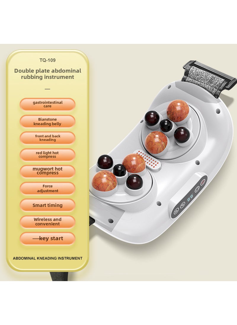 Automatic Belly Massager Heating Waist Belt Double disc curved surface moxibustion large stone needle charging model [double disc bonding +35mm stone needle + Wormwood + essential oil + stone needle heat conduction +3 gear strength + positive and negative kneading]]