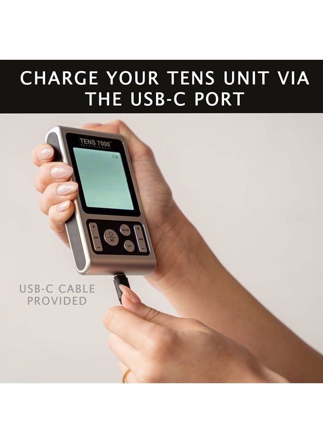 Rechargeable TENS Unit Muscle Stimulator and Pain Relief Device - Advanced TENS Machine for Effective Back Pain Relief, Nerve Pain Relief, Muscle Pain Relief