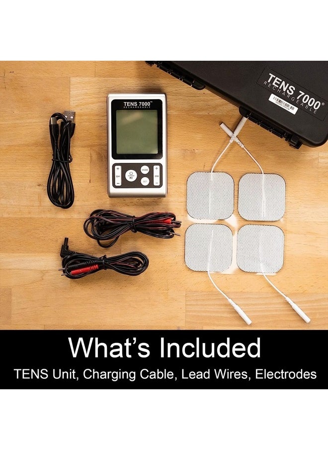 Rechargeable TENS Unit Muscle Stimulator and Pain Relief Device - Advanced TENS Machine for Effective Back Pain Relief, Nerve Pain Relief, Muscle Pain Relief