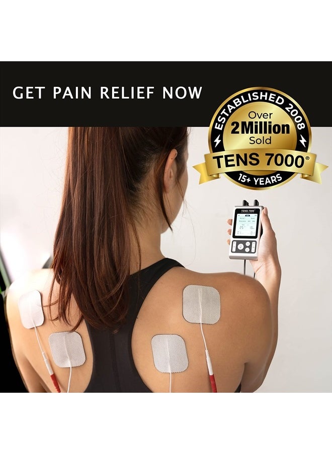 Rechargeable TENS Unit Muscle Stimulator and Pain Relief Device - Advanced TENS Machine for Effective Back Pain Relief, Nerve Pain Relief, Muscle Pain Relief