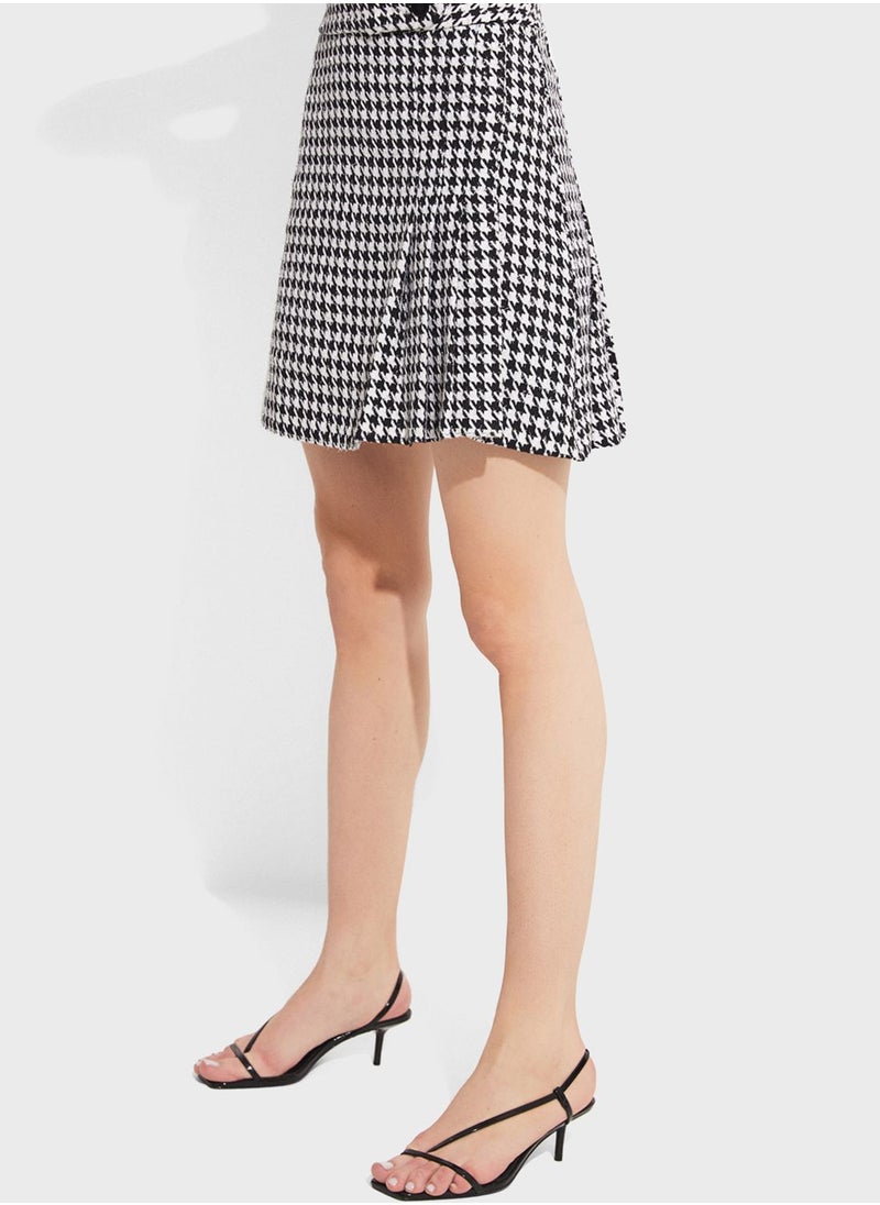 High Waist Patterned Skirt