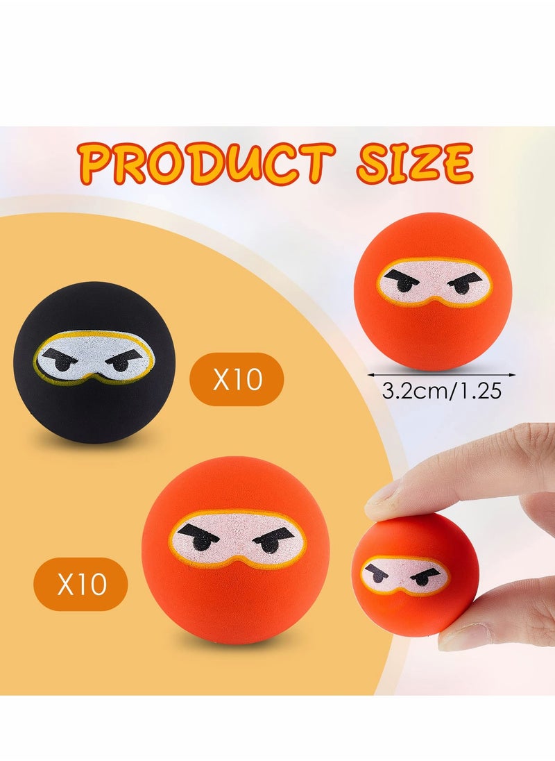 Bouncing Ball, 20 Pcs Ninja Balls, Toy, Party Favors Bounce, 1.26 Inch Bouncy for Birthday School Outdoor Activities Kids Game Prizes