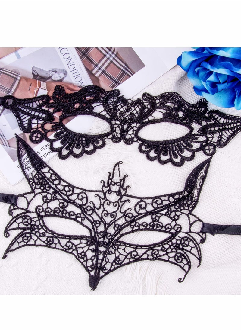 Masquerade Masks Bulk Lace Mask, 20 Pieces Women Black Venetian Mask for Party Ball