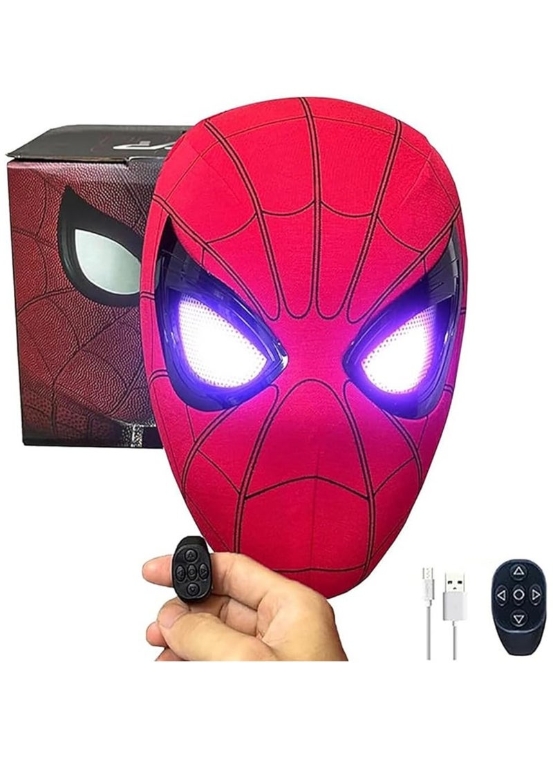 Spider-Man Mask Moving Eyes Cosplay Helmet Prop Remote Control Ring Toy Gift NEW-Multicolour