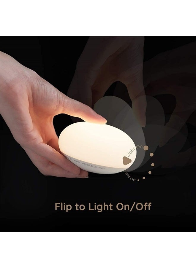EASZZZ Baby Night Light, Nursery Night Lamp for Breastfeeding, Soft BPA Free Silicone Touch Night Lamp, Eye Caring, Easy Flip Design, Stepless Dimming, 1-Pack