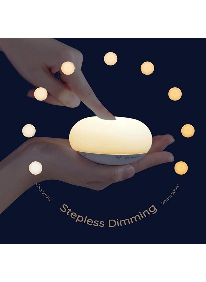 EASZZZ Baby Night Light, Nursery Night Lamp for Breastfeeding, Soft BPA Free Silicone Touch Night Lamp, Eye Caring, Easy Flip Design, Stepless Dimming, 1-Pack