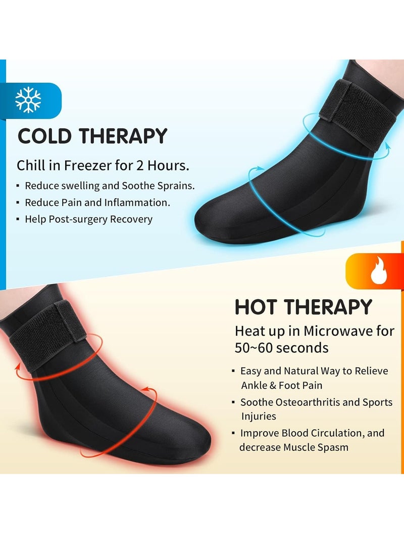 Reusable Gel Cold Therapy Sock for Hot Cold Therapy Ankle Foot Ice Pack Wrap for Injuries Instant Pain Relief for Achilles Tendonitis Plantar Fasciitis Foot Heel