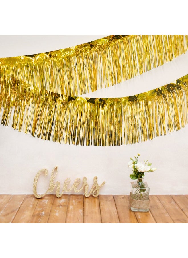 30x200cm Birthday Party Background Wall Decorative Banners - 6 Pack Shiny Fringe Tassel Curtains