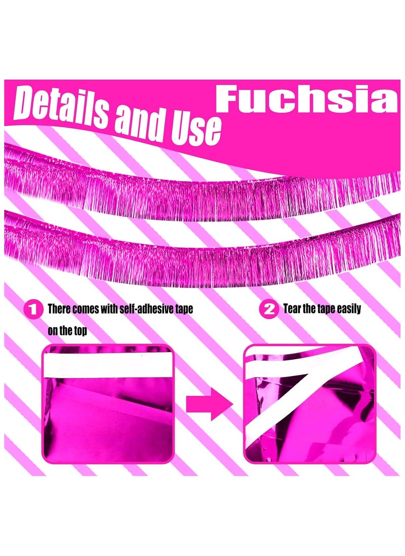 30x200cm Birthday Party Backdrop Decorations - 6 Pack Shiny Fringe Tinsel Curtains Banners