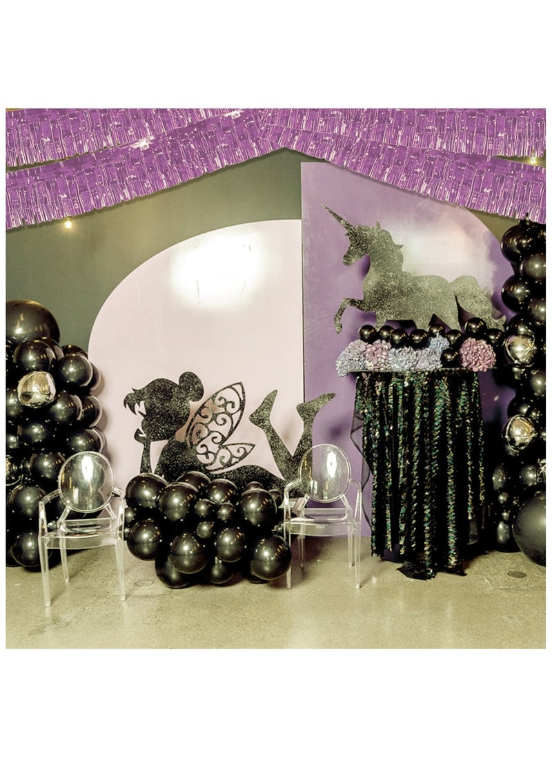 30*200cm Birthday Party Background Wall Decor Shiny Foil Fringe Curtains - Set of 6 Banners