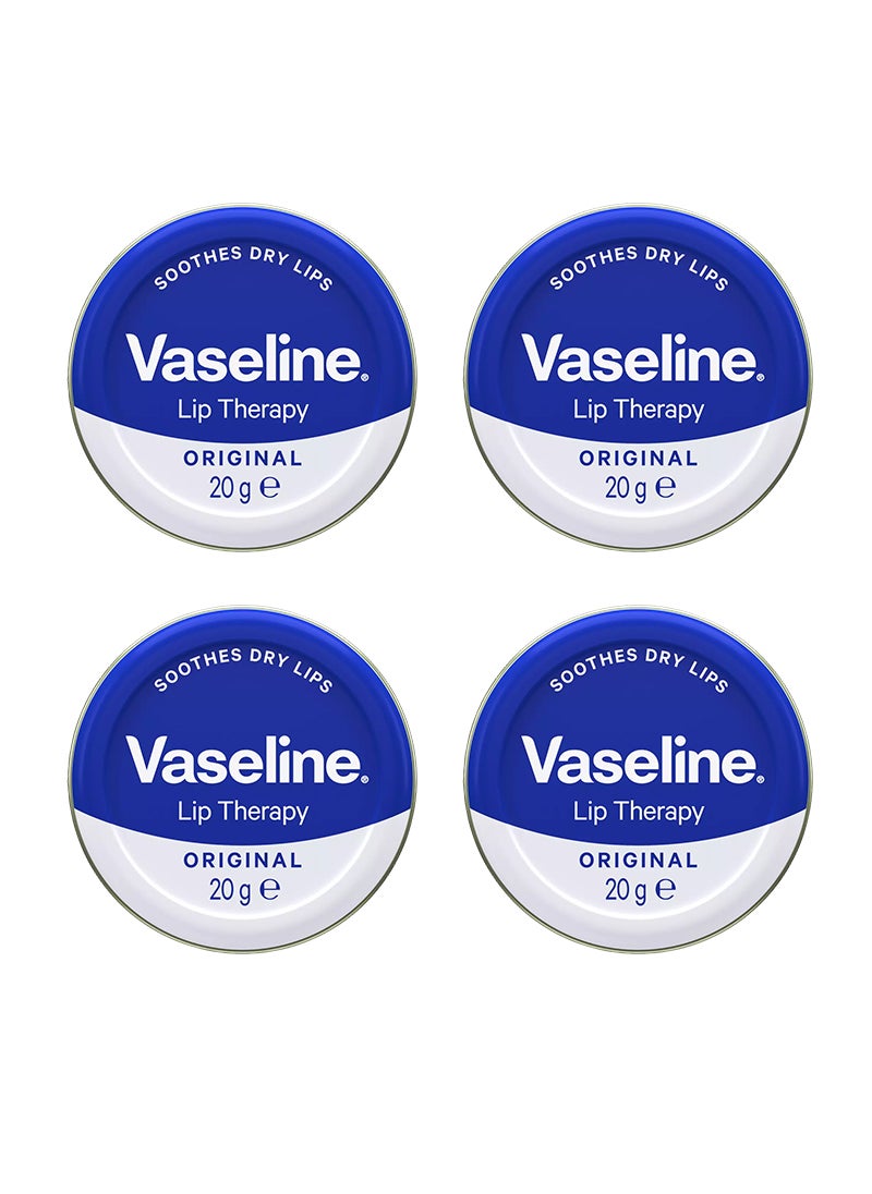 Lip Therapy Petroleum Jelly Original, Moisturization & Lip Care, 20g Pack Of 4