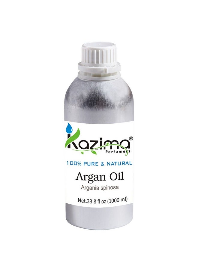 Argan Moroccan Cold Pressed Carrier Oil- 100% Pure Natural & Undiluted Used For Face, Skin, Body Massage, Nails, Hair Growth, Beard Growth, Moisturizer, 1000 Ml