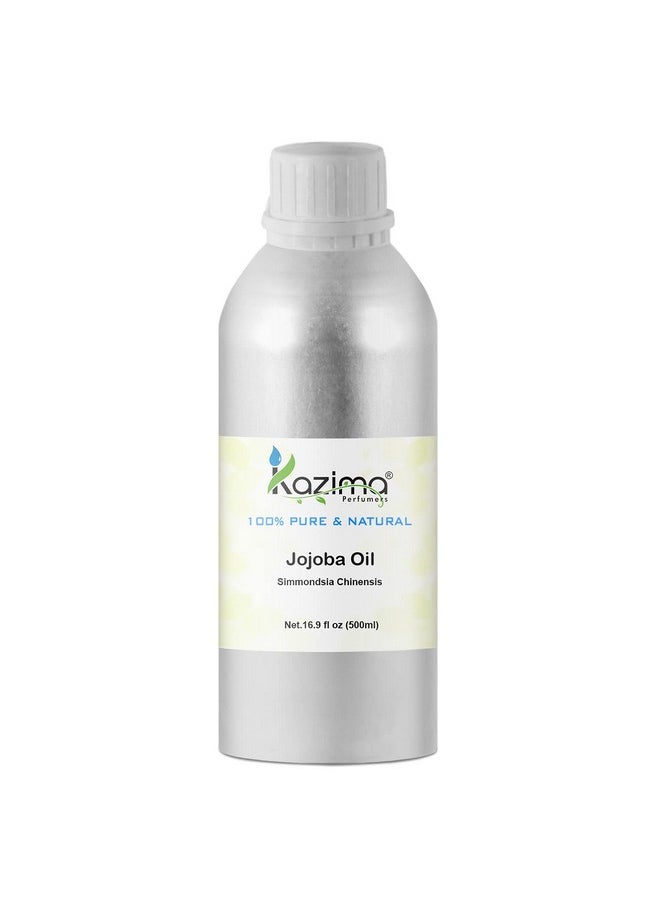 Jojoba Cold Pressed Carrier Oil - 100% Pure Natural Unrefined - Exceptional Moisturizer For Face, Skin, Hair & Nails - Perfect For Sensitive & Dry Skin - Enriched In Fatty Acids, Vitamins C And E (500Ml)