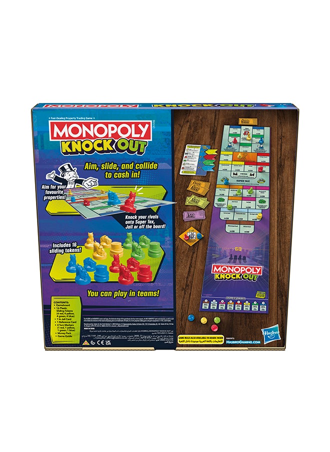 Monopoly Knockout Family Party Game For Kids, Teens, And Adults | Ages 8 and Up | 2-8 Players | 20 Mins. Average | Quick-Playing Board Games