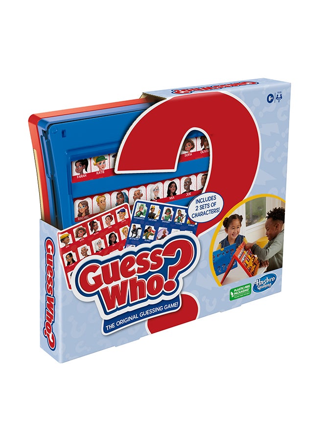 Guess Who Original Guessing Game, Board Game For Kids Ages 6 and Up For 2 Players, Easy To Load Frame, Double-Sided Character Sheet