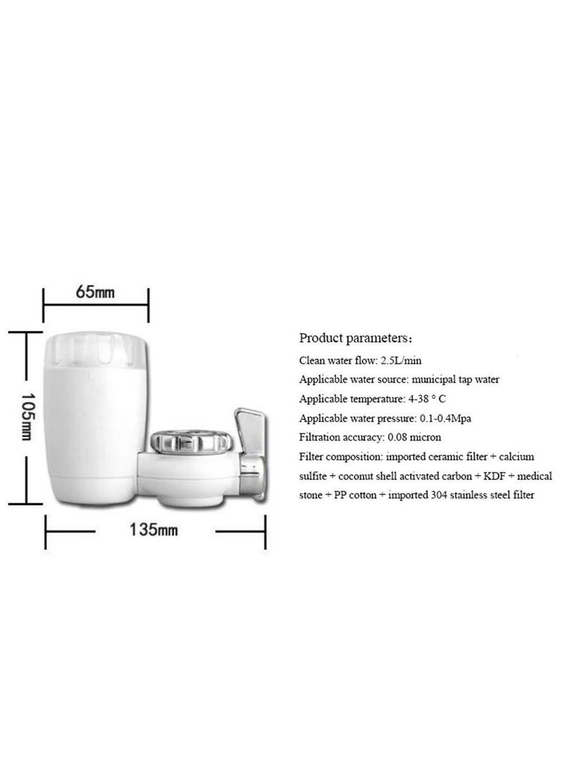 Tap Water Filter System Faucet Water Filter Filtration System for Hard Water Reduces Lead Fluoride Chlorine And Other Impurities High Water Flow Tap Water Purifier for Home Kitchen Bathroom.