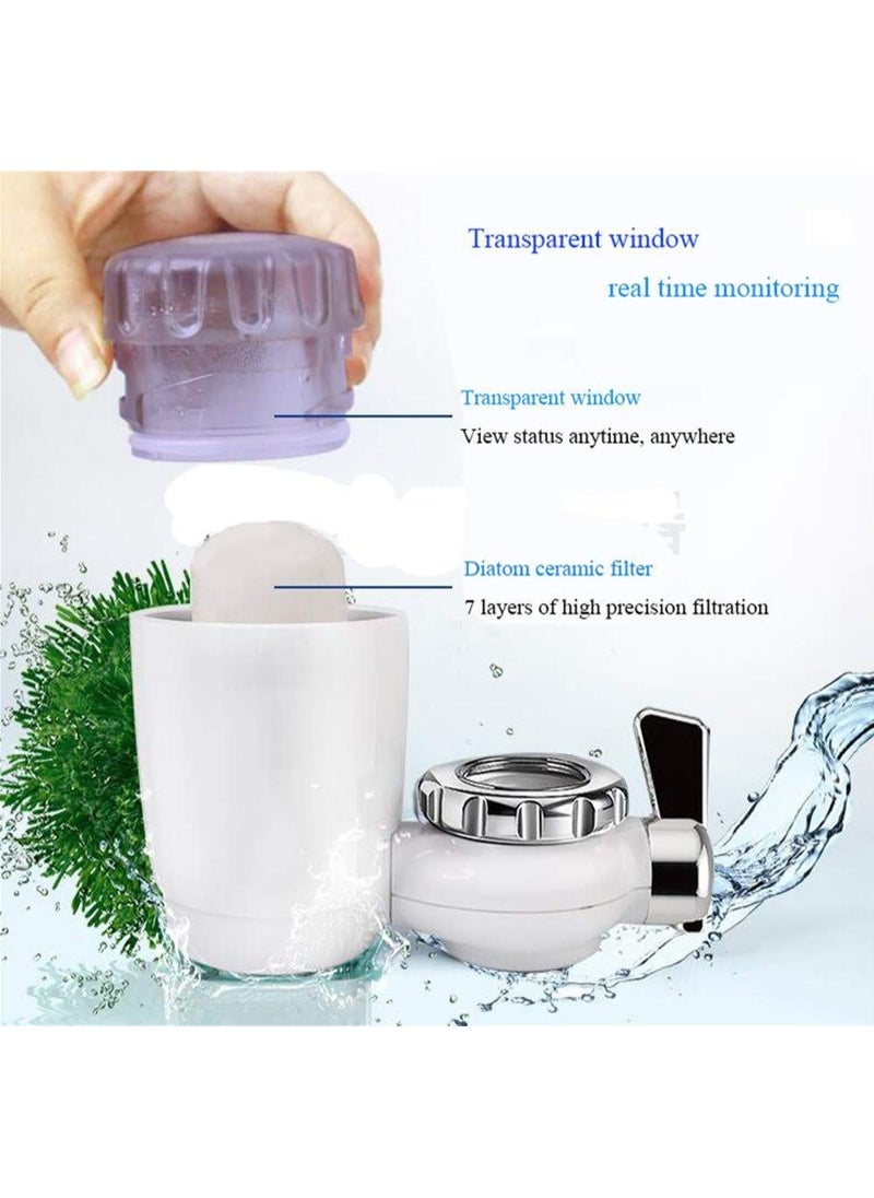 Tap Water Filter System Faucet Water Filter Filtration System for Hard Water Reduces Lead Fluoride Chlorine And Other Impurities High Water Flow Tap Water Purifier for Home Kitchen Bathroom.