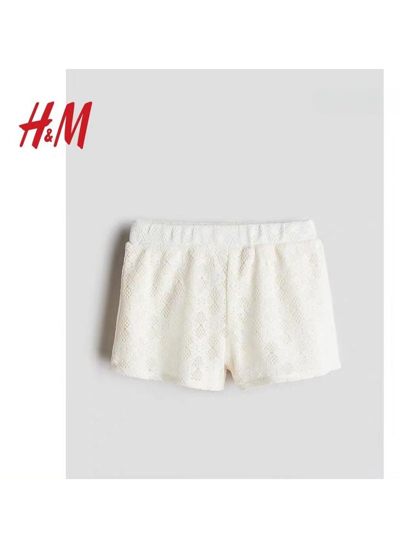 HM Children's Summer Cotton Casual Simple Elastic Waist Comfortable Casual Pants