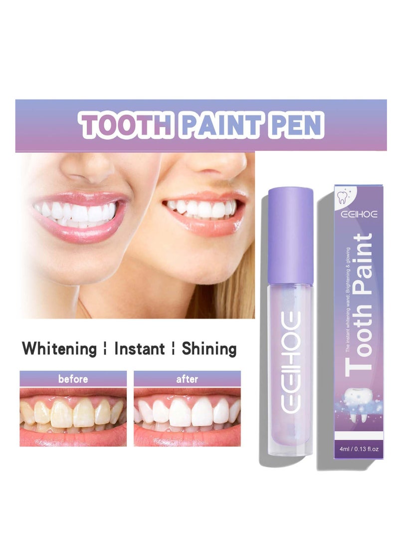 Tooth Gloss, 2 Pcs Purple Teeth Whitening, Tooth Stain Removal, for Tooth Stain Removal, Instant Gloss Results, Fast Removes Years of Stains