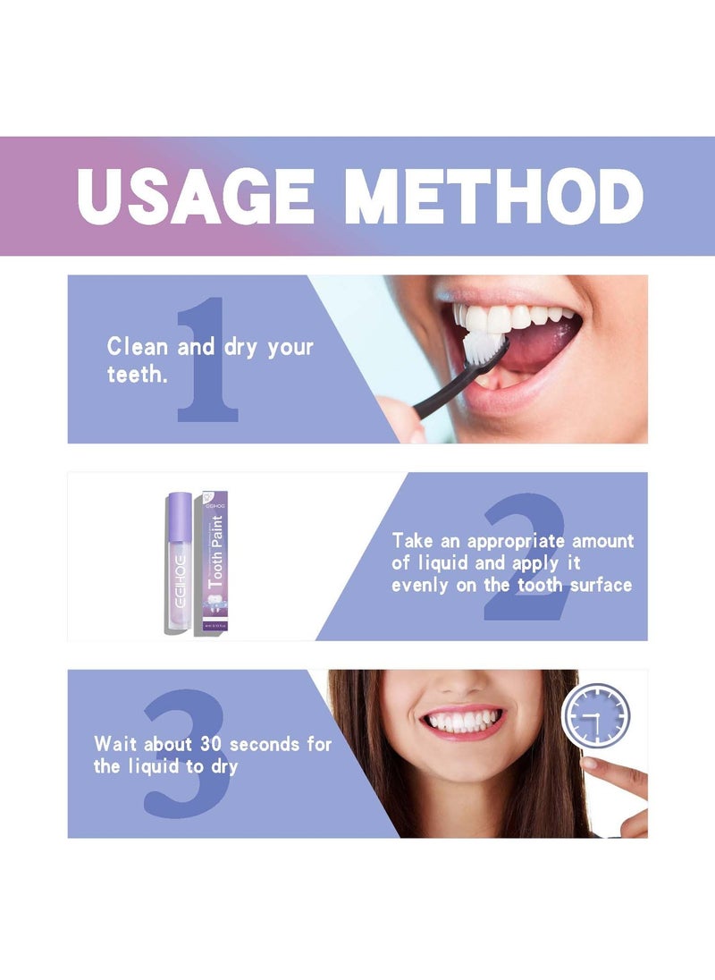 Tooth Gloss, 2 Pcs Purple Teeth Whitening, Tooth Stain Removal, for Tooth Stain Removal, Instant Gloss Results, Fast Removes Years of Stains