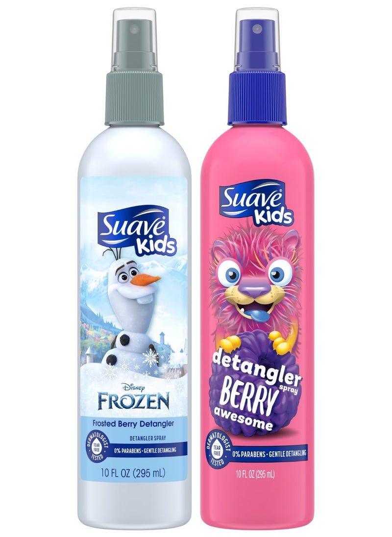 Suave Detangler Spray for Kids Variety 2-Pack – Berry Awesome & Frozen Frosted Berry, Detangling Spray for Kids Hair, Curly, Wavy & Straight, 10 Oz Ea