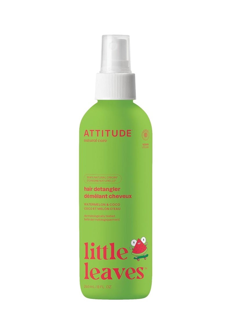 ATTITUDE Rinse-free Hair Detangler Spray for Kids, EWG Verified Leave In Product, Plant- and Mineral-Based Ingredients, Vegan, Watermelon & Coco, 8 Fl Oz