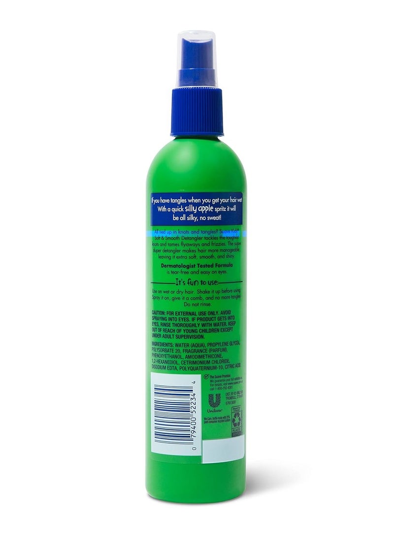 Suave Kids Detangler Spray For Tear-Free Styling Silly Apple Dermatologist-Tested Hair Detangler Formula, 10 Fl Oz (Pack of 6)