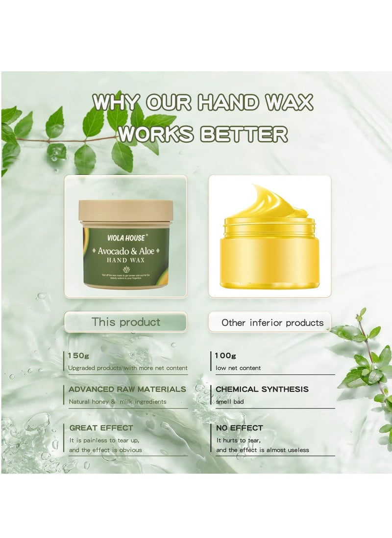 VIOLA HOUSE Hand Mask, Hand Peeling Masks, Hands Care Exfoliate Hydrating, Hands Skin Repair Renew Mask Wax for Cracked Hands, Dry, Aging Hands 150g(Honey & Milk)