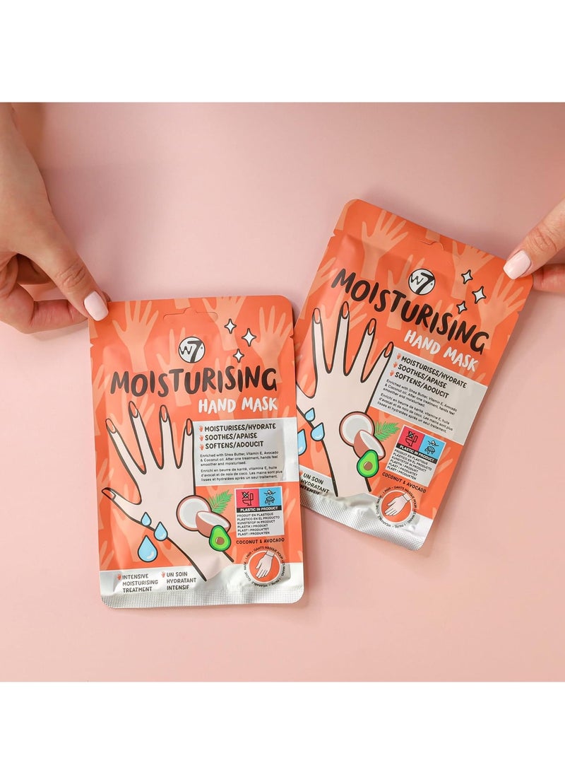 W7 Moisturizing Hand Mask Treatment - At Home Intense Hydration Glove Set - 2 Pairs - With Shea Butter, Vitamin E & Coconut Oil