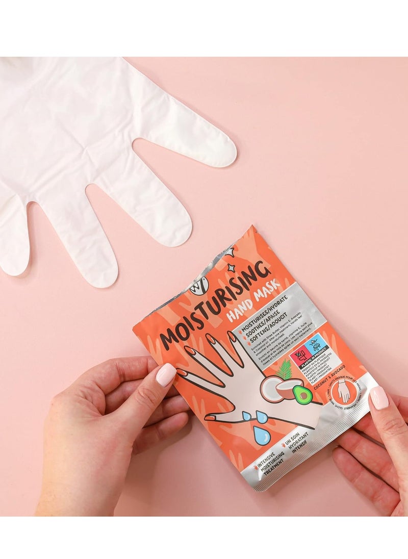W7 Moisturizing Hand Mask Treatment - At Home Intense Hydration Glove Set - 2 Pairs - With Shea Butter, Vitamin E & Coconut Oil