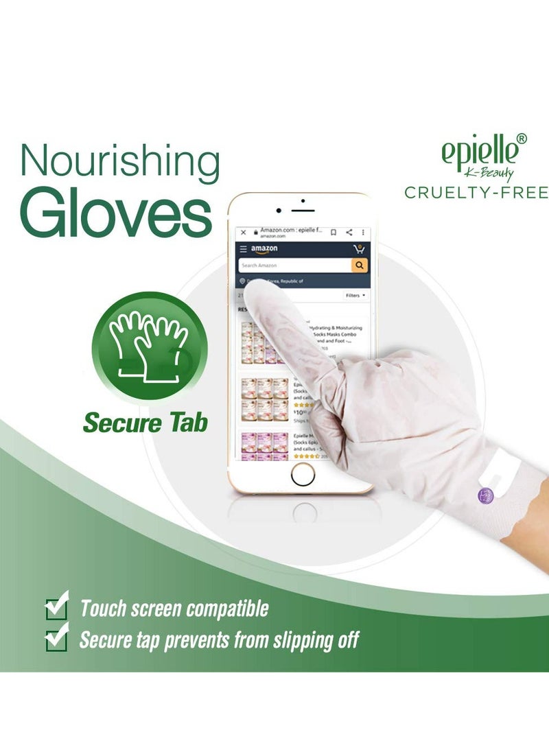 Epielle Nourishing Hand Masks - Hemp + Rosemary Extract for Deep Moisturizing 100% Vegan & Cruelty-Free (Gloves 6pk) For Dry Hand Spa Masks | Skincare Party Favors. STOCKING STUFFERS!!