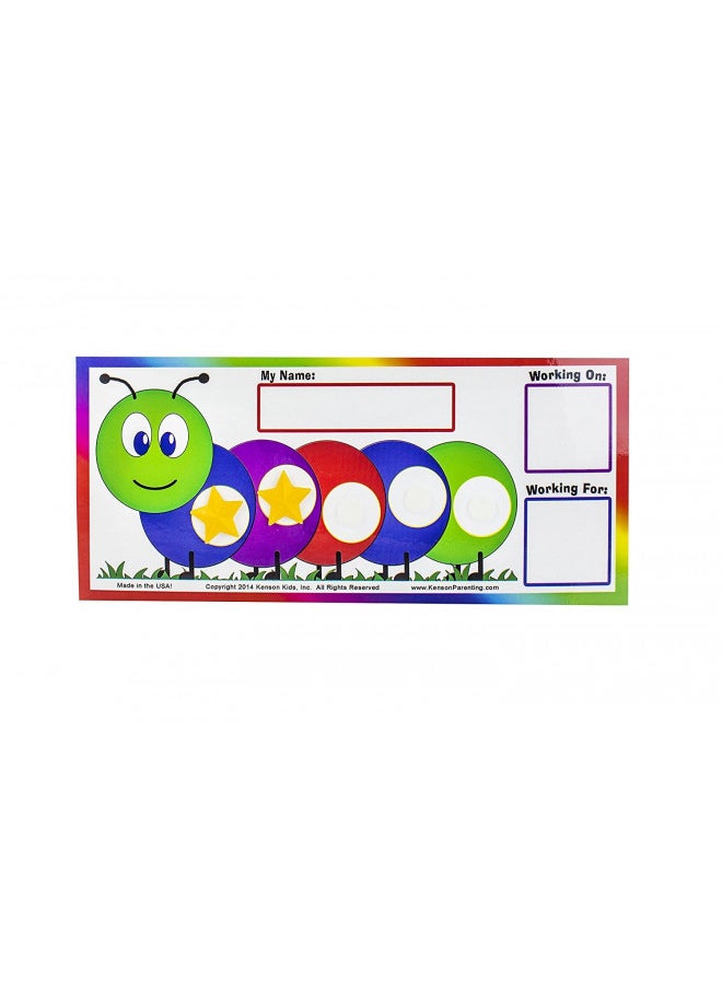 Kenson Kids I Can Do It! Caterpillar Token Board Dry Erase Star Chart for Kids Incentive Ages 3-10 Colorful Magnetic Reward Chart with Positive-Reinforcement Stars and Customizable Goal Box.