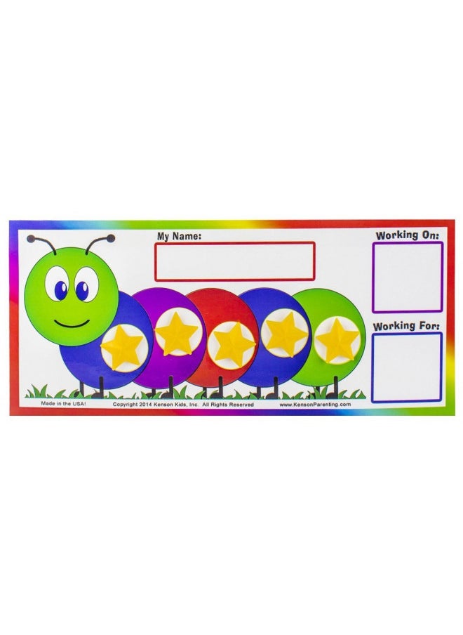 Kenson Kids I Can Do It! Caterpillar Token Board Dry Erase Star Chart for Kids Incentive Ages 3-10 Colorful Magnetic Reward Chart with Positive-Reinforcement Stars and Customizable Goal Box.