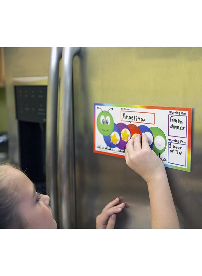 Kenson Kids I Can Do It! Caterpillar Token Board Dry Erase Star Chart for Kids Incentive Ages 3-10 Colorful Magnetic Reward Chart with Positive-Reinforcement Stars and Customizable Goal Box.