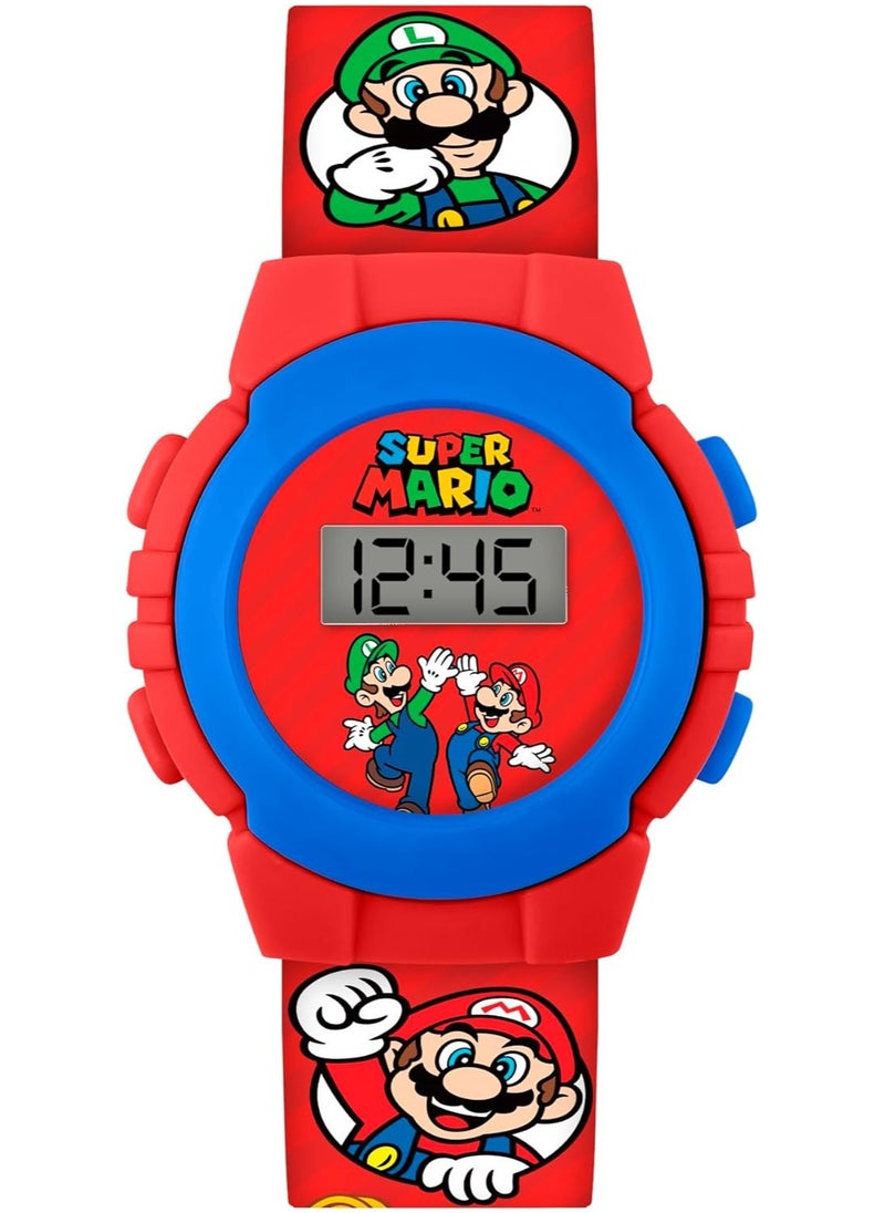 SUPER MARIO Nintendo Boy's Digital Quartz Watch with Plastic Strap