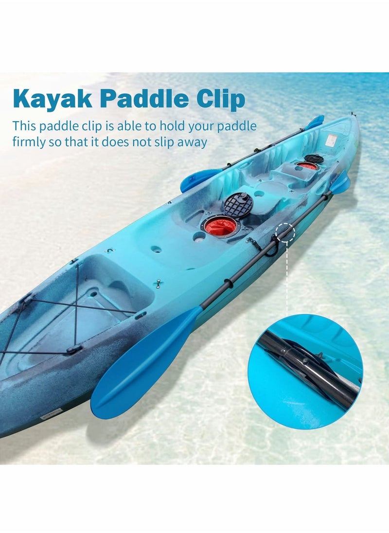 Kayak Paddle Clip Universal Kayak Paddle Mount Holder Clip and Fishing Net Clip with Hardware, Black Kayak Accessories(Including Screws, Pack of 2)