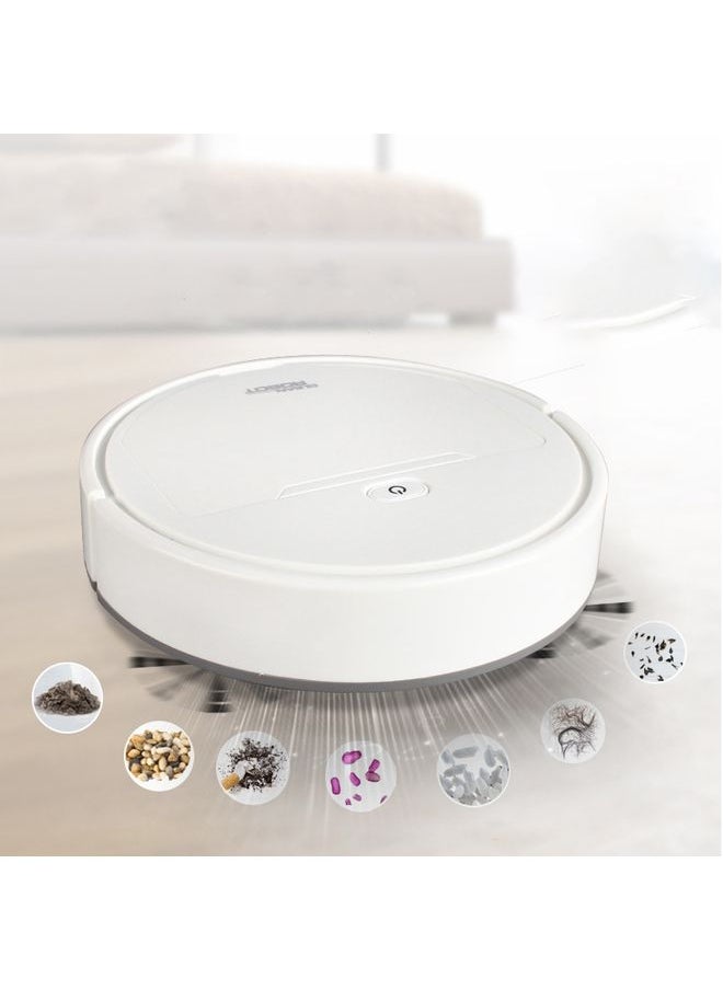 Multifunctional Smart Vacuum Cleaner Robot Toy Sweeper Automatic 3-In-1 Recharge Dry Wet Sweeping Vacuum Cleaner(White)