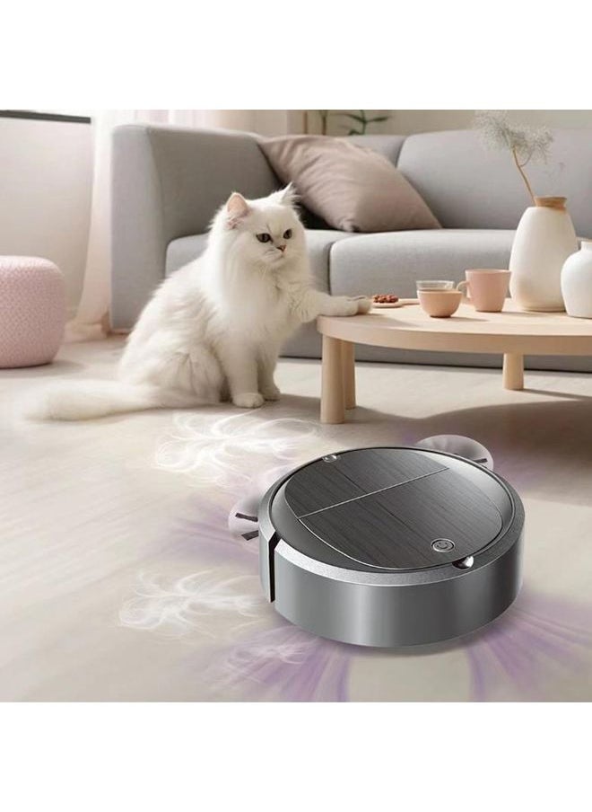 Intelligent Sweeper Robot Home Automatic 3 In 1 Integrated Cleaning Machine Vacuum Cleaner, Style: Rechargeable Black