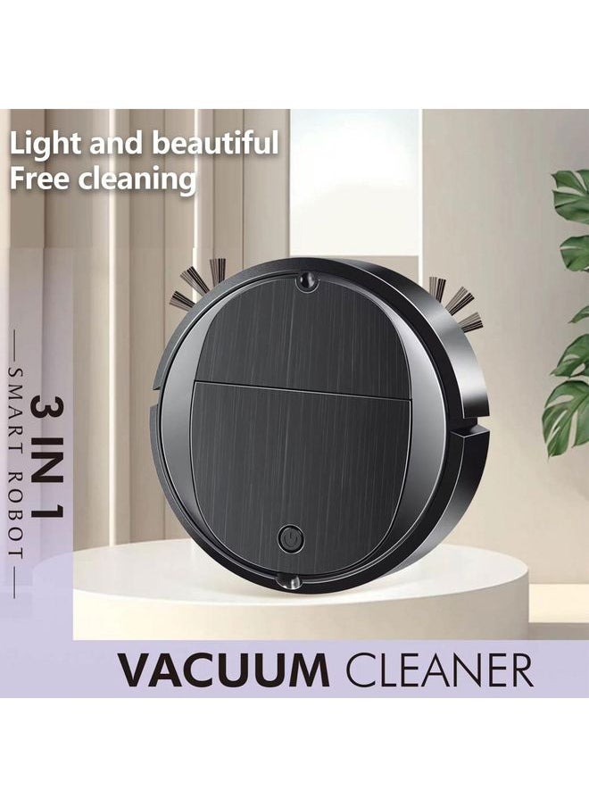 Intelligent Sweeper Robot Home Automatic 3 In 1 Integrated Cleaning Machine Vacuum Cleaner, Style: Rechargeable Black