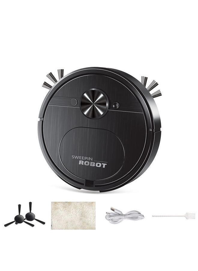 Automatic Smart Sweeping Robot Rechargeable Home 3 In 1 Floor Cleaner(Black)