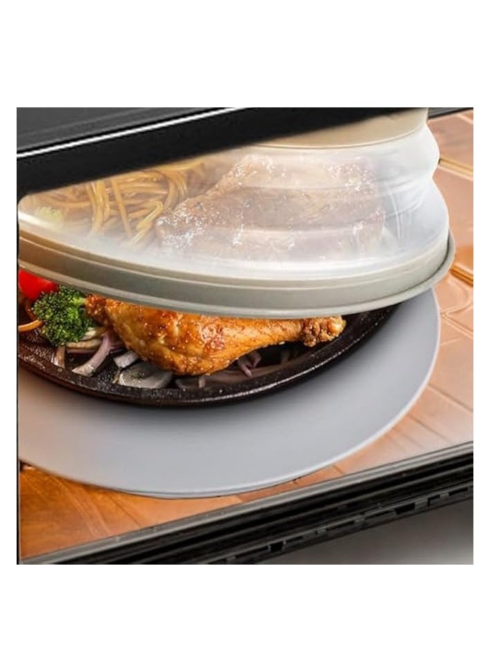 Grey Microwave Food Cover | Splatter Guard | High Temperature Resistant | Anti-Oil | Folding Preserver | Multifunctional Kitchen Tool