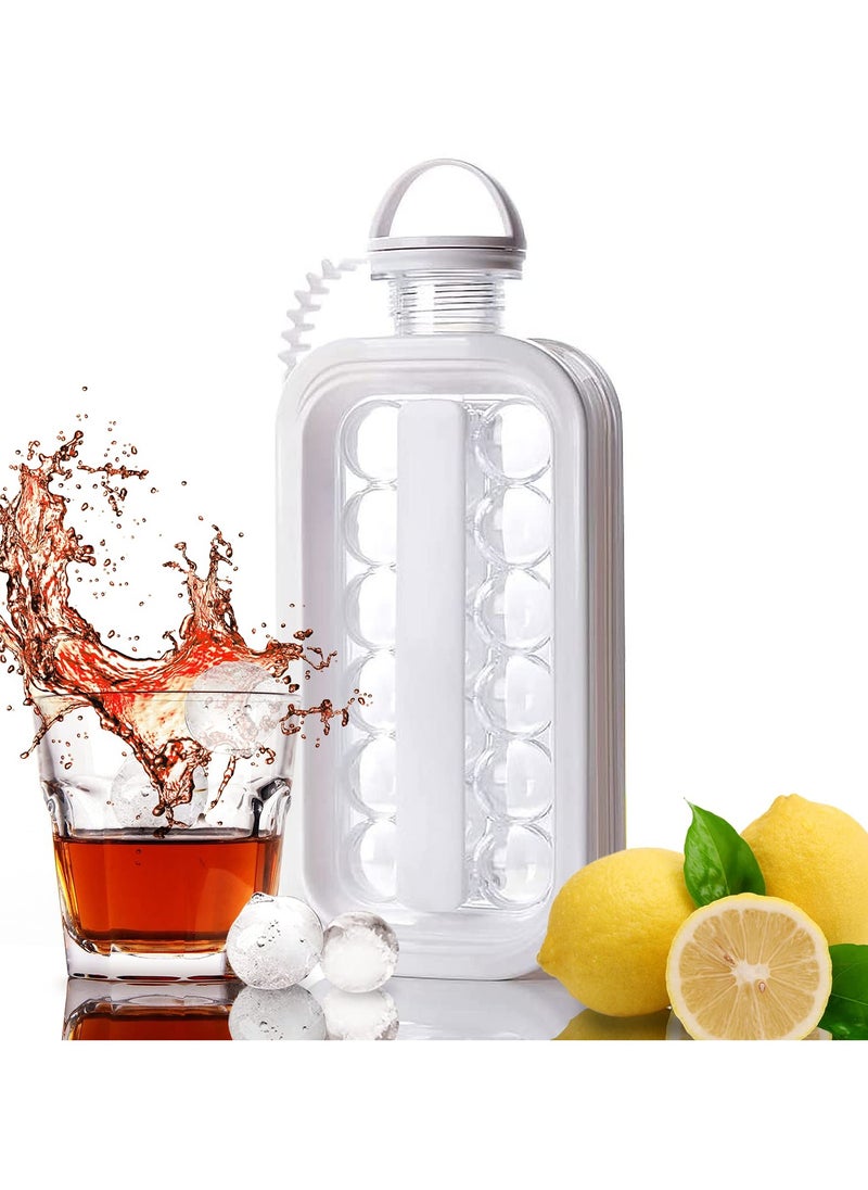 Ice Ball Maker, Portable Ice Maker Bottle Makes 17 Ice Cubes, Ice Cube Molds Bottle Creative Ice Hockey Bubble Ice Maker Kettle for Whiskey/ Hockey/ Champagne/ Juice/ Coffee