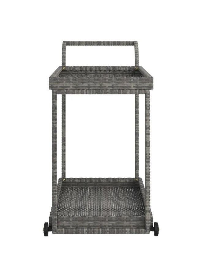 vidaXL Bar Cart Grey 100x45x83 cm Poly Rattan