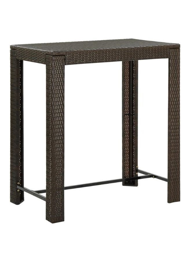 vidaXL Garden Bar Table Brown 100x60.5x110.5 cm Poly Rattan