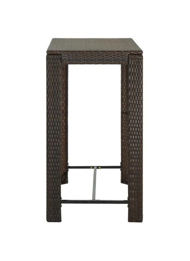 vidaXL Garden Bar Table Brown 100x60.5x110.5 cm Poly Rattan