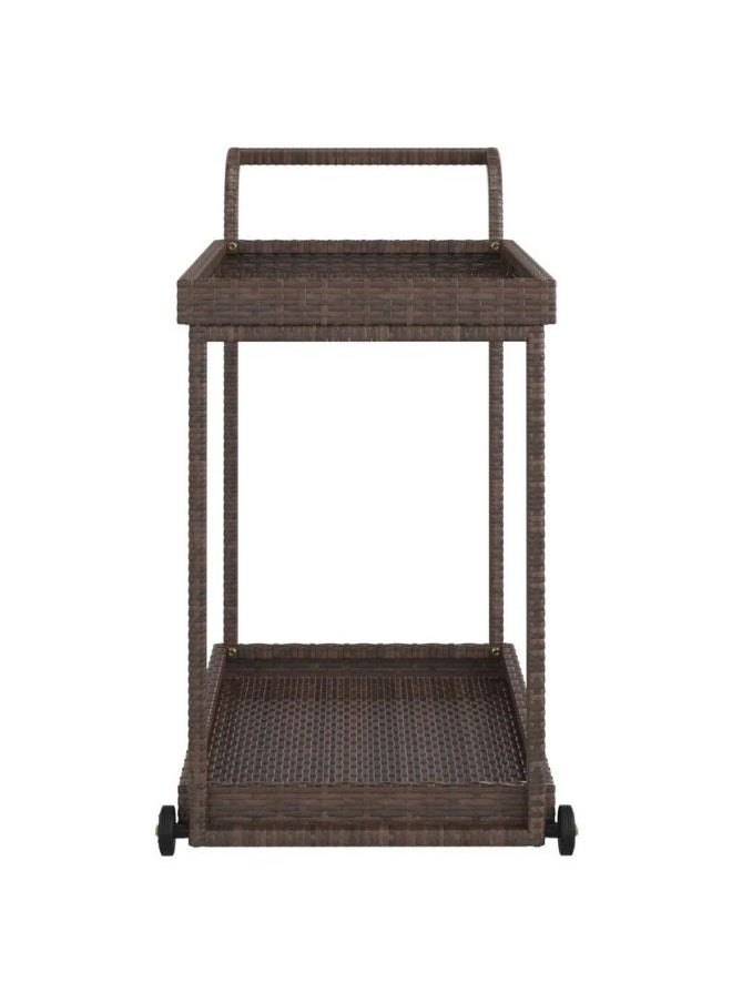 vidaXL Bar Cart Brown 100x45x83 cm Poly Rattan