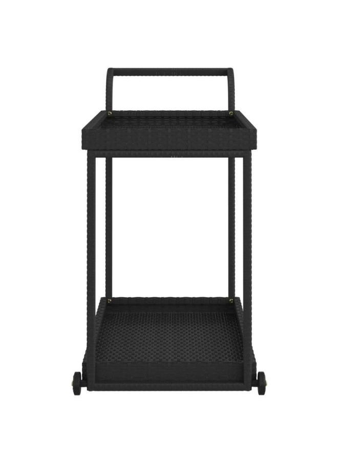 vidaXL Bar Cart Black 100x45x83 cm Poly Rattan