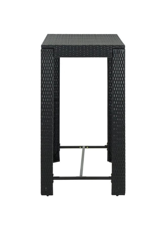 vidaXL Garden Bar Table Black 100x60.5x110.5 cm Poly Rattan