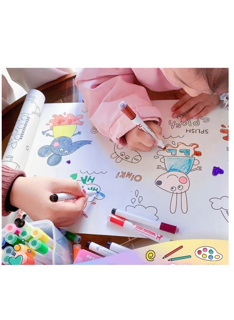 29.7cm*3m cartoon Peppa DIY drawing paper color filling scroll kids DIY wallpaper scroll rolling draw ng graffiti colorful doodling papers for children creative painting